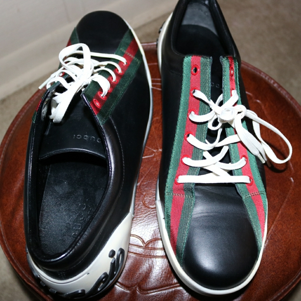 MENS GUCCI LEATHER SNEAKERS 12.5